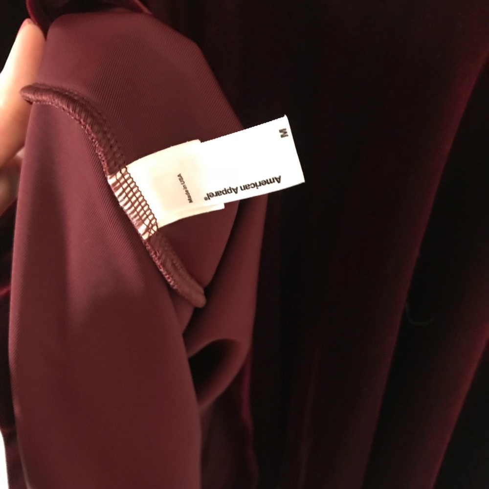 Maroon American Apparel Velvet Skater Dress Size M - Picture 4 of 4